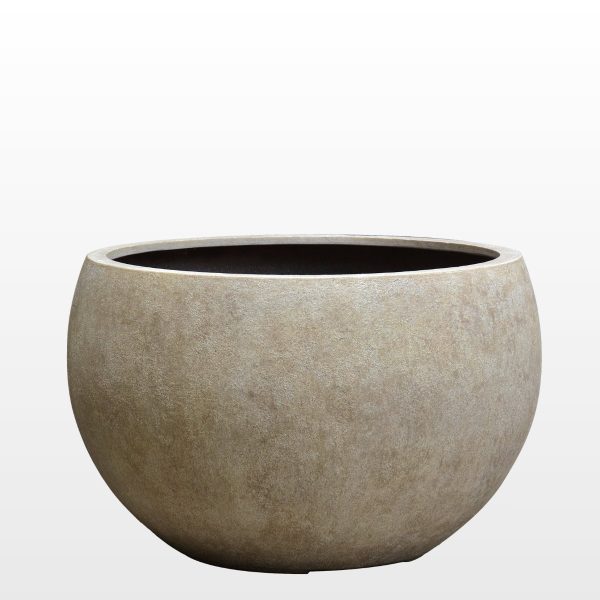 Paolelli Alghero Sabbia Fiberclay tegla zaobljenog oblika sa Sand Surface završnom obradom za interijer, vrt ili terasu.