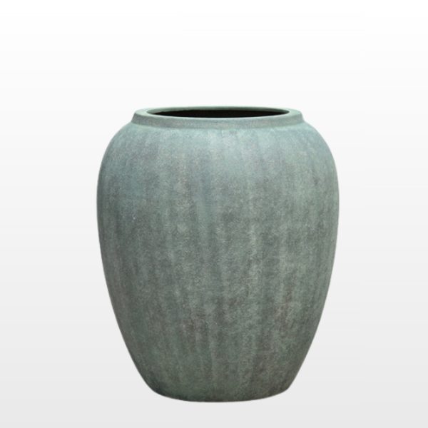 Paolelli Appiano Copper Green Fiberclay tegla s teksturiranom površinom u nijansi Copper Green za interijer, vrt ili terasu.