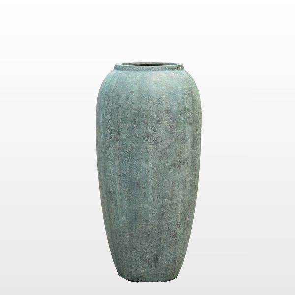 Paolelli Bolzano Copper Green fiberclay tegla s Antique Surface završnom obradom u zeleno-bakrenoj nijansi za suvremeni vrt, terasu ili reprezentativni ulaz.